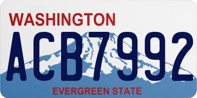 WA license plate ACB7992