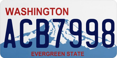 WA license plate ACB7998