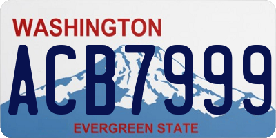 WA license plate ACB7999