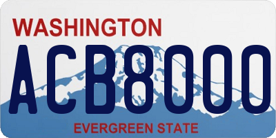 WA license plate ACB8000