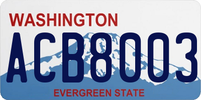 WA license plate ACB8003
