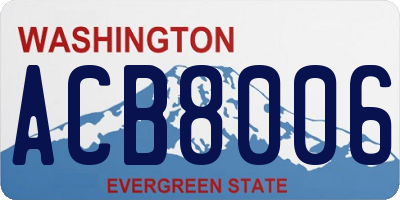 WA license plate ACB8006