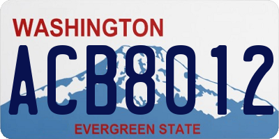 WA license plate ACB8012