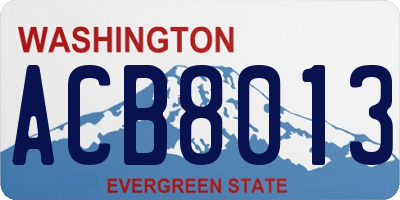 WA license plate ACB8013