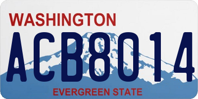 WA license plate ACB8014