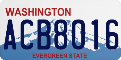 WA license plate ACB8016