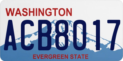 WA license plate ACB8017