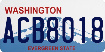 WA license plate ACB8018