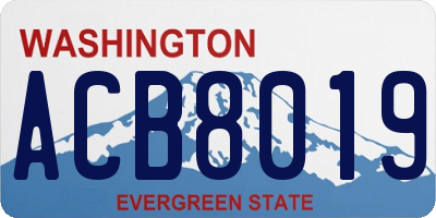 WA license plate ACB8019