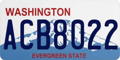 WA license plate ACB8022