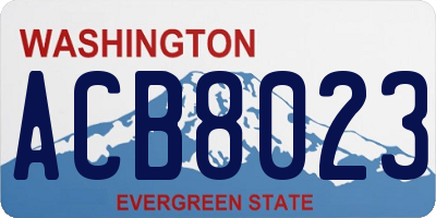 WA license plate ACB8023
