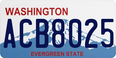 WA license plate ACB8025