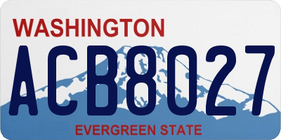WA license plate ACB8027