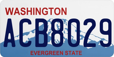 WA license plate ACB8029