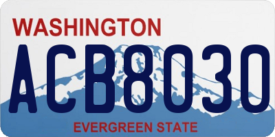 WA license plate ACB8030