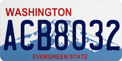 WA license plate ACB8032