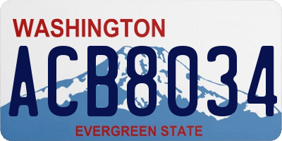 WA license plate ACB8034