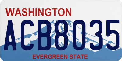 WA license plate ACB8035