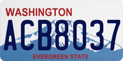 WA license plate ACB8037