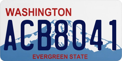 WA license plate ACB8041