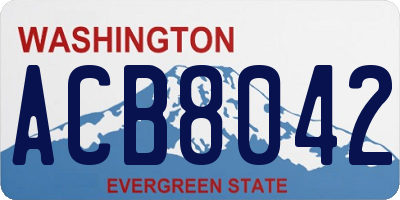 WA license plate ACB8042