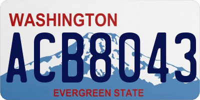 WA license plate ACB8043