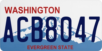 WA license plate ACB8047