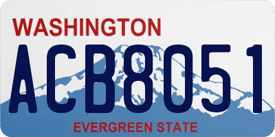 WA license plate ACB8051