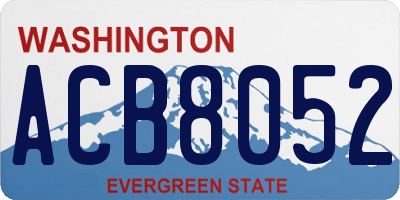 WA license plate ACB8052