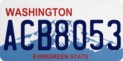WA license plate ACB8053