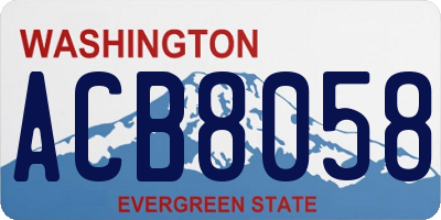 WA license plate ACB8058