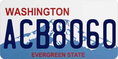 WA license plate ACB8060