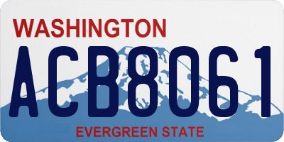 WA license plate ACB8061