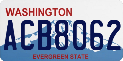 WA license plate ACB8062