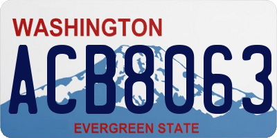 WA license plate ACB8063