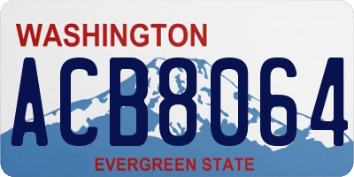 WA license plate ACB8064