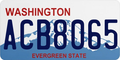 WA license plate ACB8065