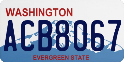 WA license plate ACB8067