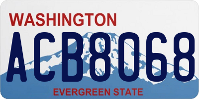 WA license plate ACB8068