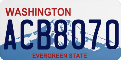 WA license plate ACB8070