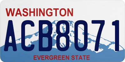 WA license plate ACB8071
