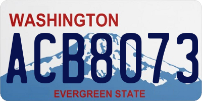 WA license plate ACB8073