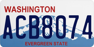 WA license plate ACB8074