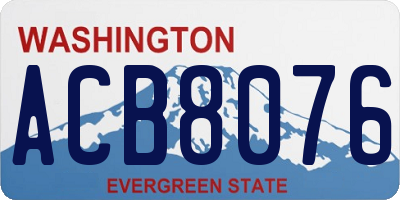 WA license plate ACB8076