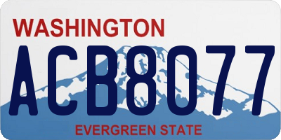 WA license plate ACB8077