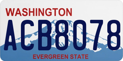 WA license plate ACB8078