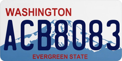 WA license plate ACB8083