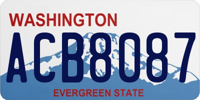 WA license plate ACB8087
