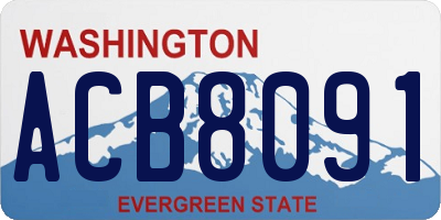 WA license plate ACB8091