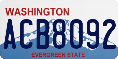 WA license plate ACB8092